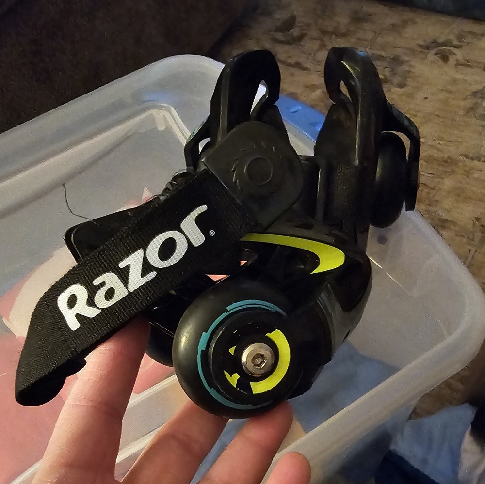 Razor Black and Neon Green Roller Skates